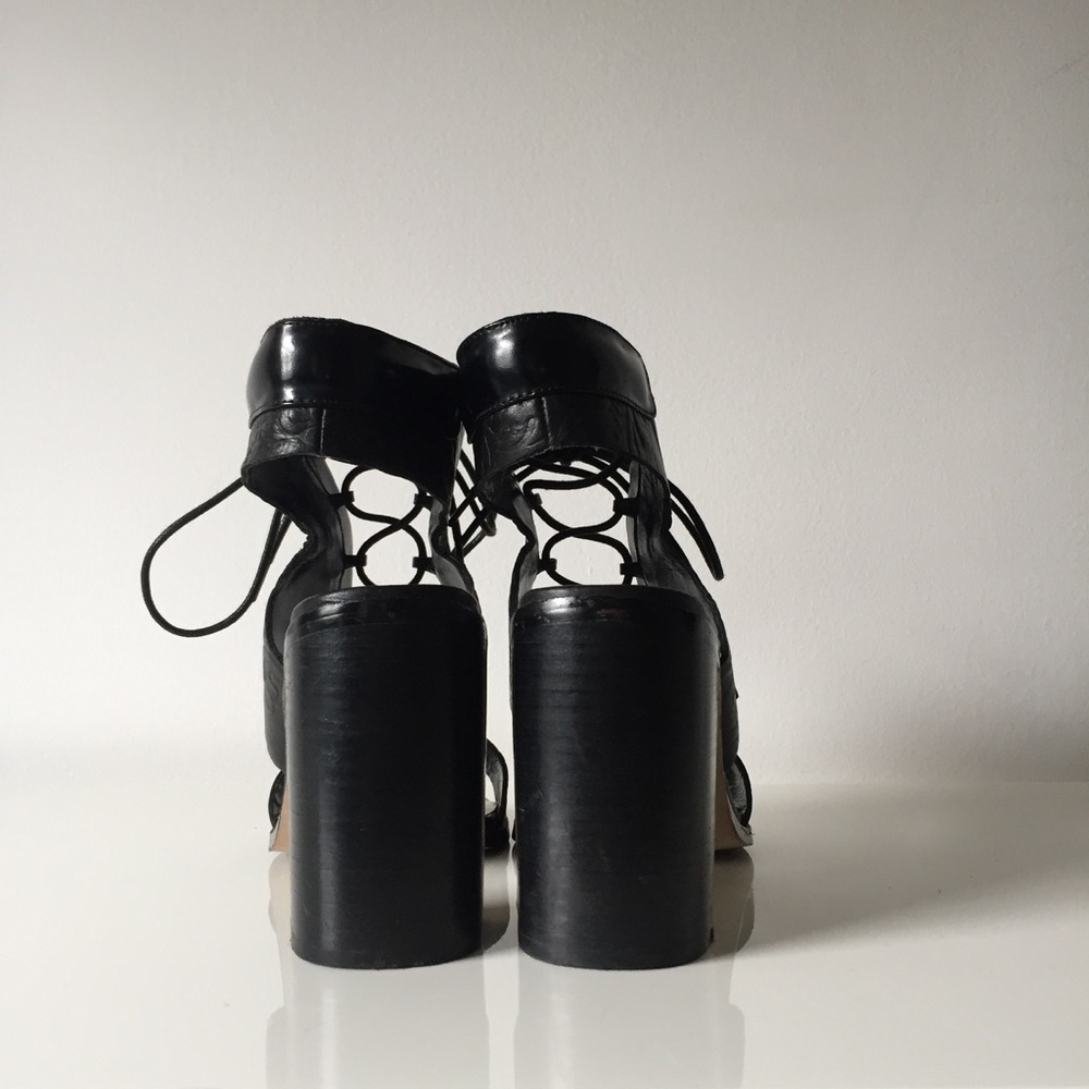 SENSO Black Valleri Lace Up Heels Sandals 38 7.5 - Picture 5 of 8